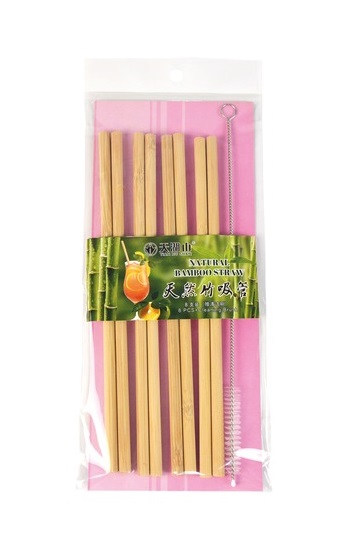 Cannucce di bambù riutilizzabili con spazzola - 8 pezzi